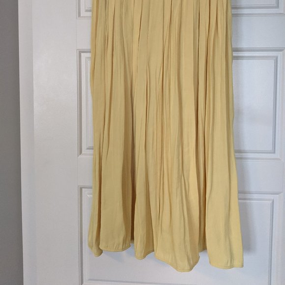 Zara Butter Yellow Pleated Midi Skirt - Picture 2 of 7